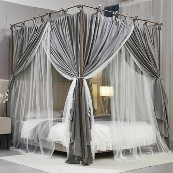 Bedhemel Grijs 1.35x2m | Retour deal 51% korting | Slaap..., Verzenden, Zo goed als nieuw, Klamboe