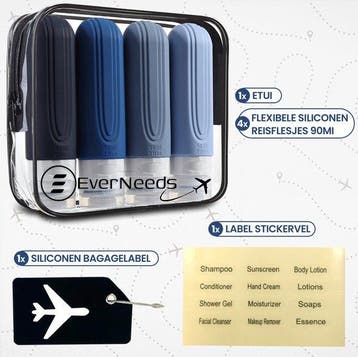 2dekans | EverNeeds Reisflesjes Met Etui - Navulbaar -, Ophalen of Verzenden, Nieuw