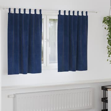 vidaXL Gordijnen 2 st Donkerblauw 140 x 140 cm fluweel, Verzenden