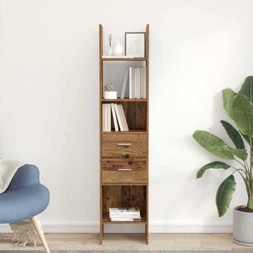 vidaXL Boekenkast 2-laags 40 x 35 x 180 cm Bewerkt hout Oud, Verzenden, Nieuw