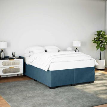 vidaXL Bedframe fluweel blauw 160x200 cm, Verzenden, Nieuw