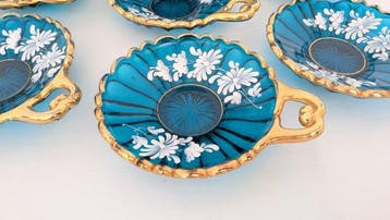 Tafelservies (7) - Glas - Met de hand geschilderd