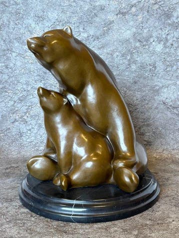 Statue, Moeder beer met jong 30.5 cm / 9.2 kg - 30.5 cm -
