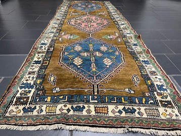 Antieke Kazak Natuurlijke Kleuren - Tapijt - 295 cm - 110 cm, Nieuw