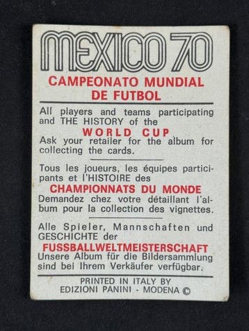 1970 Panini Mexico 70 World Cup, - Romania: Flaviu Domide -