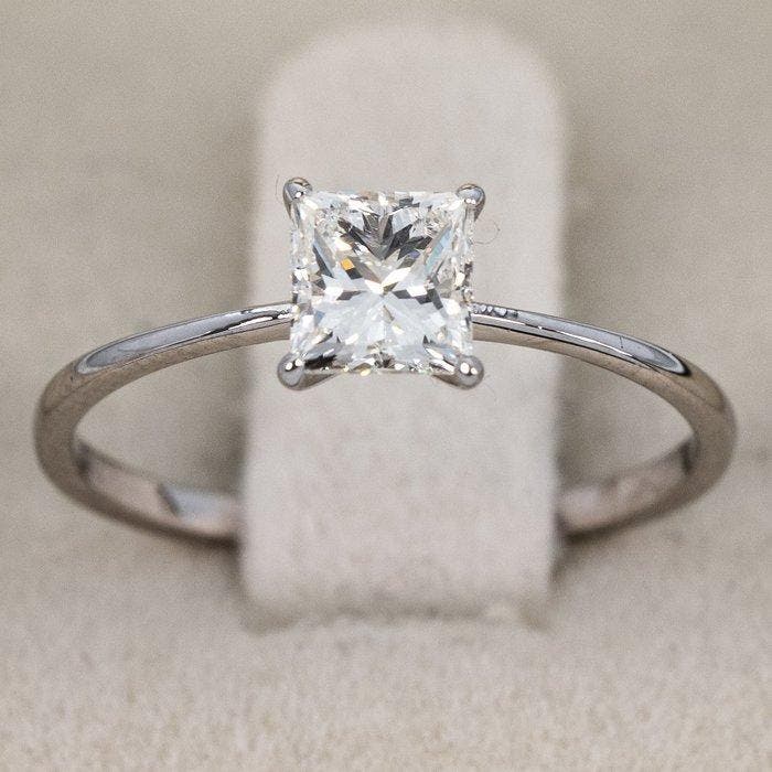 Zonder minimumprijs - Ring - 18 karaat Witgoud - 0.71ct. tw., Bijoux, Sacs & Beauté, Bagues