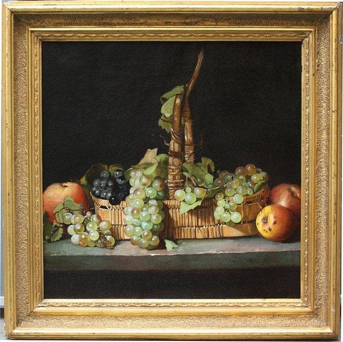 Otto Scholderer (1834 - 1902), attributed to - A basket of, Antiquités & Art, Art | Peinture | Classique