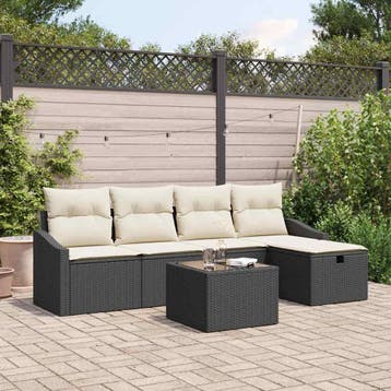 vidaXL Bankstel 5 st poly rattan, Verzenden