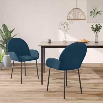 vidaXL Eetkamerstoelen 2 st fluweel blauw, Verzenden, Nieuw
