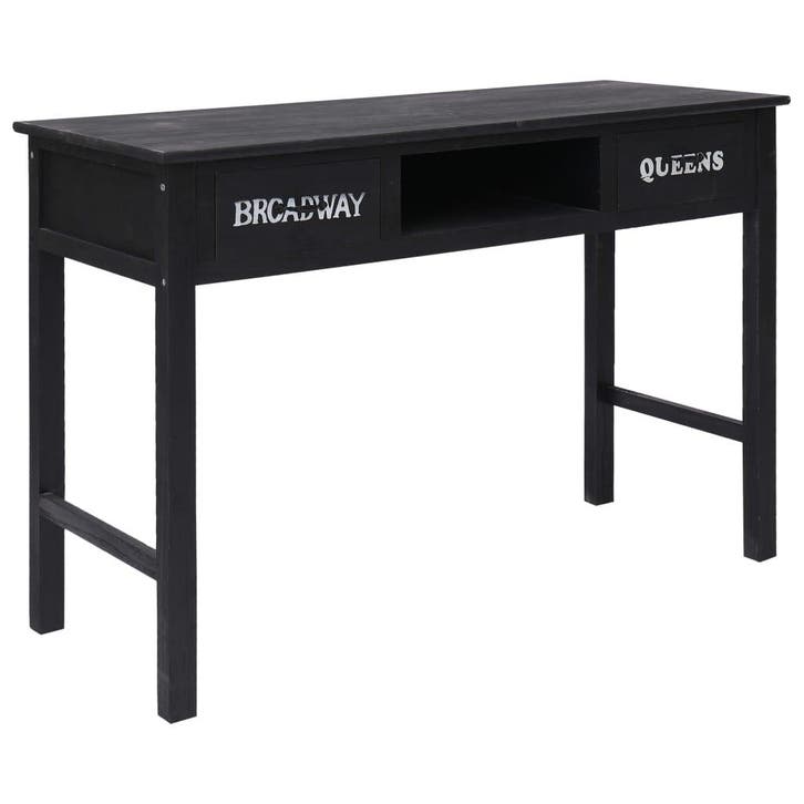 vidaXL Wandtafel 110x45x76 cm hout zwart, Maison & Meubles, Tables | Tables d'appoint, Envoi