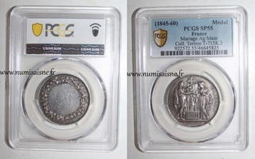 France Hochzeitsmedaille – Christliche Ehe 1845 60 Teriss., Verzenden