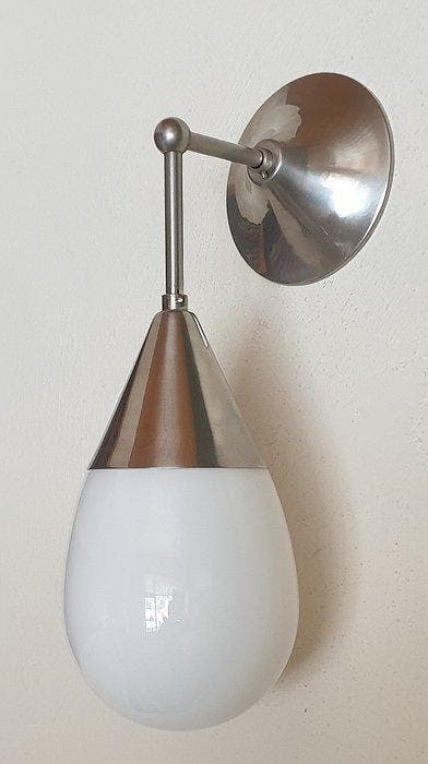 GISO - Lampe murale - goutte - Opaline, nickel, Antiquités & Art, Antiquités | Éclairage