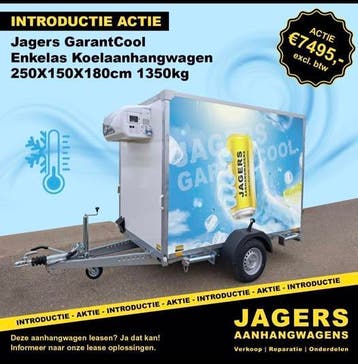 GarantCool koelwagen nieuw 1300kg 250x150x180 Uit voorraad!, Ophalen