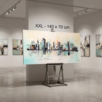 Monika Spiewak - City - Oil Painting Stretched On The Frame