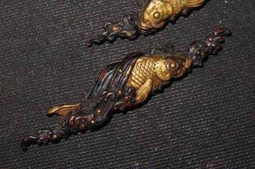 Katana - Shakudo - C6-206 Ascension gate Menuki - Japan -, Antiquités & Art