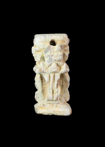 Fenicisch-Egyptisch Speksteen Janiforme amulet van Pataikos
