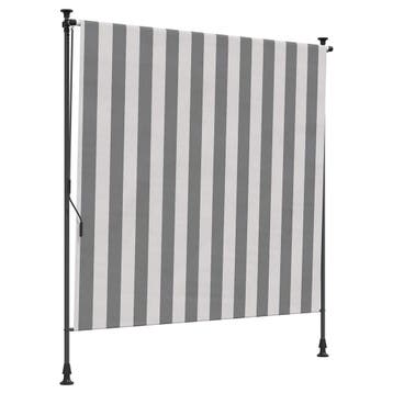 vidaXL Buitenzonwering Rolgordijn Antraciet en Wit 100 x 270, Tuin en Terras, Verzenden, Nieuw