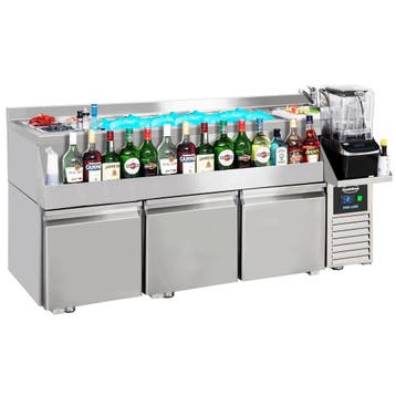 Bar-/Cocktailstation (Gekoeld) | PRO LINE | 280L | 3 Deuren, Verzenden