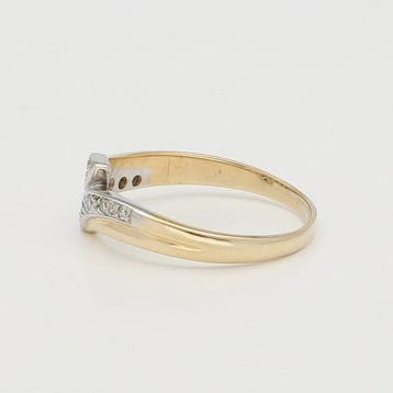 Ring - 14 karaat Geel goud, Witgoud - Diamant, Nieuw