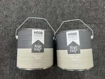 Veiling - 2x 2,5L Timeless taupe muurverf moodpaints, Nieuw