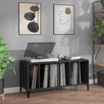 vidaXL Platenkast 100x38x48 cm bewerkt hout zwart, Verzenden, Nieuw