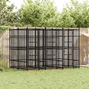 vidaXL Hondenkennel 7,37 m² staal, Verzenden