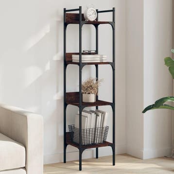 vidaXL Bookshelf 4-laags Tall Brown Oak, Huis en Inrichting, Verzenden, Nieuw