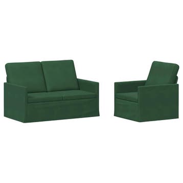 vidaXL bank / zetelstel 2 pcs Jungle Groen Corduroy stof, Verzenden