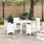 vidaXL Tuin Eettafel Set 5 pcs Wit Polypropyleen, Verzenden