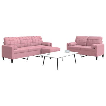 vidaXL 3-delige Loungeset met kussens en bolsters fluweel, Verzenden, Nieuw