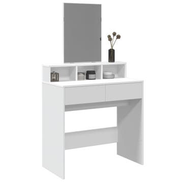 vidaXL Kaptafel met spiegel 80x41x144,5 cm wit, Verzenden