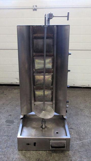 Doner Grill, motor onder met 4 branders, gas