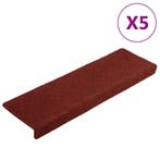 vidaXL Trapmatten Zelfklevend 5 stuks 65x21x4 cm Bordeaux, Verzenden