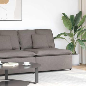 vidaXL Modulaire bank middenmodule met kussens 100 cm taupe, Verzenden, Nieuw