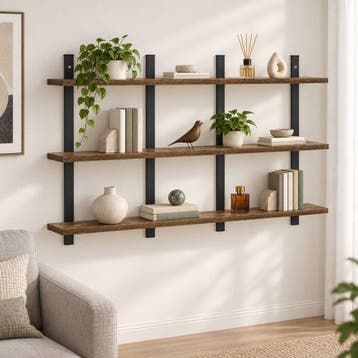 vidaXL Wandplank Gerookt eiken 102 x 13.5 x 58 cm Bewerkt, Verzenden