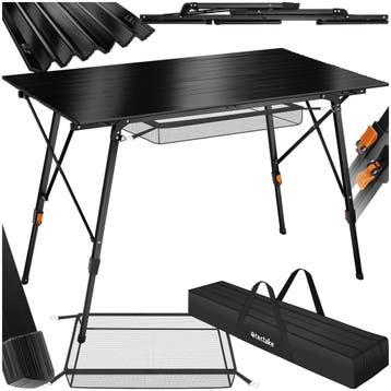 Aluminium klaptafel Bastian, in hoogte verstelbaar - zwart, Verzenden, Nieuw
