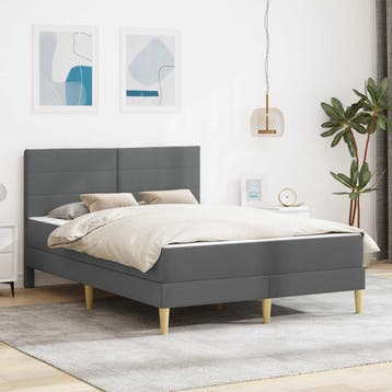 vidaXL Bedframe 160 x 200 cm Donkergrijs, Verzenden, Nieuw