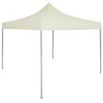 vidaXL Partytent professioneel inklapbaar 2x2 m staal crème, Tuin en Terras, Verzenden, Nieuw