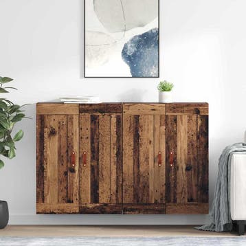 vidaXL Wandkast 2 st Oudhout 69,5 x 34 x 90 cm Bewerkt hout, Huis en Inrichting, Verzenden, Nieuw