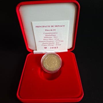 Monaco. 2 Euro 2011 Mariage Princier BU (Sans prix de