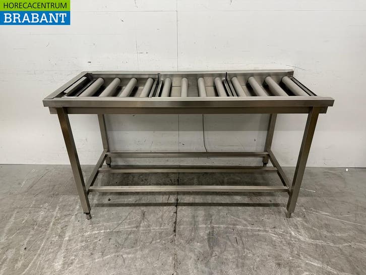 RVS Afvoertafel / rollenbaan tbv doorschuifvaatwasser 160,5, Articles professionnels, Horeca | Mobilier & Aménagement, Enlèvement ou Envoi