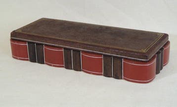 Doos (2) - Hout, Leder - Compleet met handschoenen