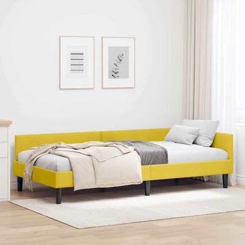 vidaXL Hoek Bed Frame met hoofdeinde Geel 100 cm x 200 cm, Verzenden, Nieuw