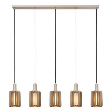 Hanglamp Lucide LAMBRES -  - 5xE27 - Taupe, Huis en Inrichting, Verzenden, Nieuw