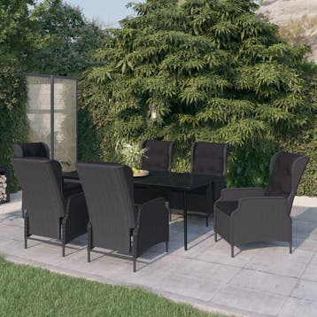 vidaXL 7-delige Tuinset donkergrijs, Verzenden, Nieuw, Tuinset