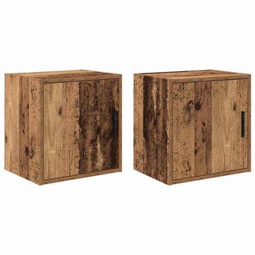 vidaXL Garage wandkasten 2 st bewerkt hout oud hout, Verzenden