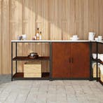 vidaXL Keukenopbergsysteem met plank 2 pcs Roestig, Huis en Inrichting, Verzenden, Nieuw