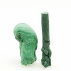 MIX groene stalactiet, malachiet Kristalcluster - Hoogte: 8