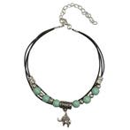 Fako Bijoux - Enkelbandje - Koord - Turquoise - Olifantje, Verzenden, Nieuw