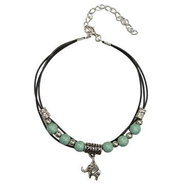 Fako Bijoux - Enkelbandje - Koord - Turquoise - Olifantje, Verzenden, Nieuw